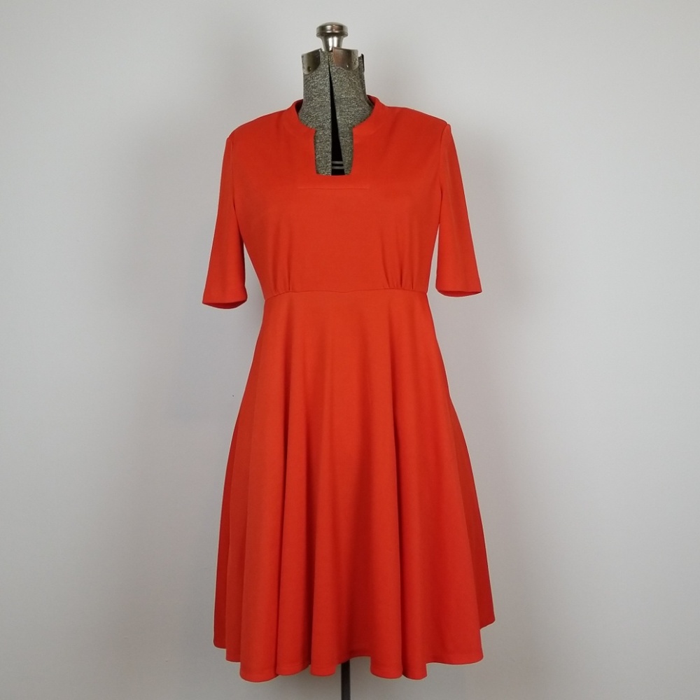 Modcloth Tangerine Fit & Flare Dress